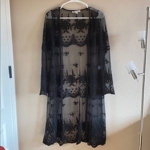 Sheer long cardigan
